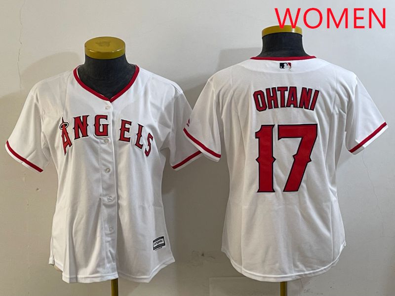 Women Los Angeles Angels 17 Ohtani White Game 2025 Nike MLB Jersey style 5